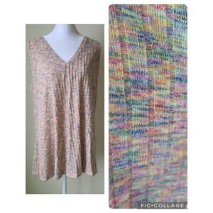 Lane Bryant Swing Knit Tank Top Sz 14 / 16 Pink Yellow Blue Orange Stretch